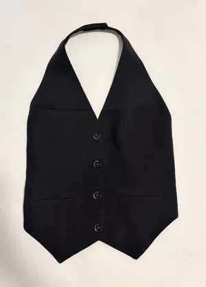 Abercrombie black halter vest thumbnail 1