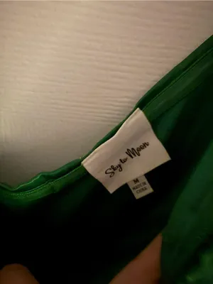 Sky to Moon NWOT Emerald Green Satin Corset Mini Dress thumbnail 3