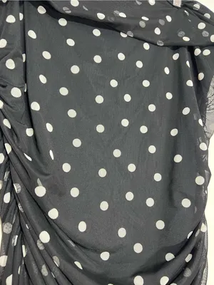 Abercrombie & fitch Off-Shoulder Black and white Polka Dot Mesh Bodysuit size XL thumbnail 4
