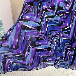 NWT Fashion Bug Abstract Purple Blue Tiered Maxi Skirt Large Art To Wear thumbnail 10