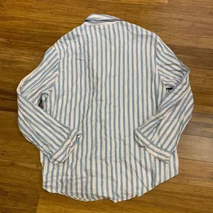 Victoria's Secret Top Womens Large Pink Blue Pajama Striped‎ Button Down Sleep thumbnail 4