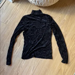 Anthropologie Black Textured Long Sleeve Top thumbnail 3