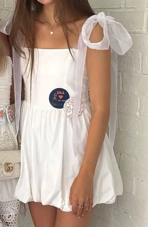 Reformation White Mini Dress thumbnail 1