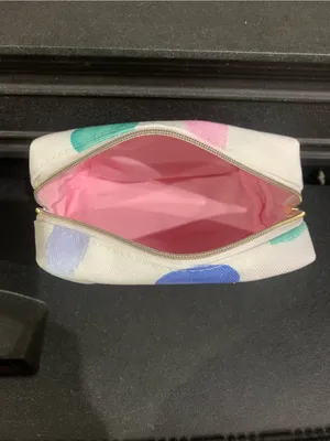 Mad Hippie Mini Cosmetic Bag White Multicolor Dots Travel Makeup Pouch Zip Case thumbnail 5