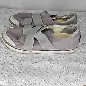 Keen Elsa III Gore canvas gray elastic slip on walking comfy shoes sz 8 thumbnail 4