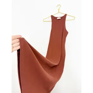Sezane Erina Tank Midi Dress Size Small Brown Ribbed Quiet Luxury Classic thumbnail 11
