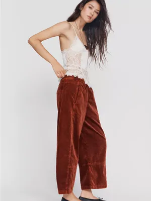Pilcro Anthropologie Wide-Leg Corduroy Pants in Rust thumbnail 2