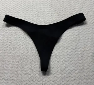 SKIMS Swim Dipped Front Thong Onyx Black Size L High Cut Leg Low Rise Front thumbnail 1