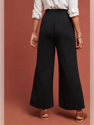 Anthropologie Ettawa Lucerne Wide Leg Pants Black XS thumbnail 4