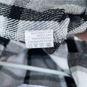 UNISHE Black‎ and White Plaid Fleece Shacket Black Size M thumbnail 5