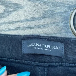 Banana Republic High Rise Black Skinny Jeans Size 25 Short Raw Hem 0 thumbnail 4
