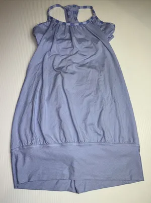 Lululemon‎ Light Blue workout top with a built-in bra and a racerback 4 thumbnail 1