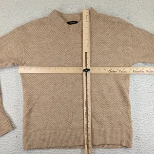 Quince Baby Alpaca Wool Diamond Stitch Crew Sweater Camel Women's Small HUBO01 thumbnail 6