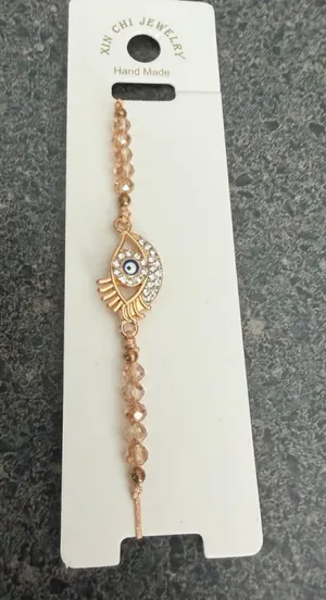 Women's Evil Eye Bracelet One Size Gold and Beige thumbnail 1