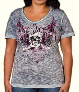Harley-Davidson® Women's Trance Premium Embellished Burnout Scoop Neck T-Shirt‎ thumbnail 1