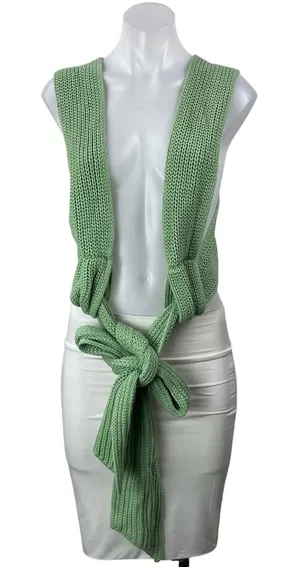 Simonett Nanu Women's Green Multiway Sleeveless Knit Wool Tank Crop Top Size M/L thumbnail 1