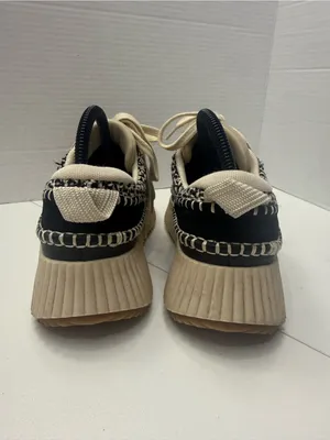 Dolce Vita Dolen Platform Sneakers in Black and White Woven Fabric size 9 thumbnail 3