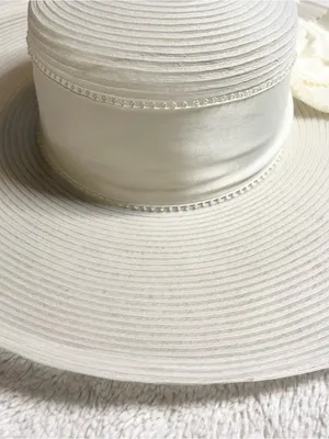 American Vintage Vintage Ivory White Wide Brim Floral Fascinator Derby Hat Wedding Church Bride thumbnail 11