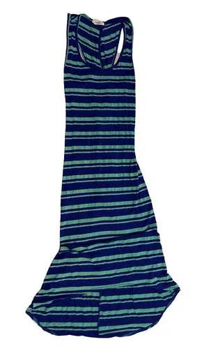 Poetry Striped Maxi Dress in Navy and Teal thumbnail 1
