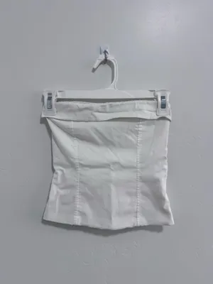 Zara Cream Strapless Crop Top thumbnail 3