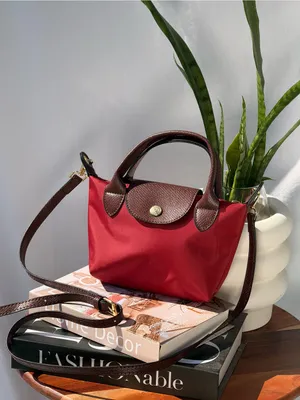 Longchamp Le Pliage Small Crossbody Bag in Burgundy (canal street design) thumbnail 2