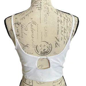 White Fitness Tank With Built In Bra Size XX-Large thumbnail 2