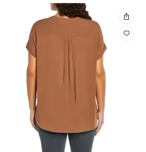 NEW Orvis Rust Casual Top Button Front Shirt Women's Size L Classic Versatile thumbnail 2