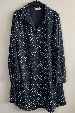 ✨ Full Moon Maternity Polka Dot Black White Dress Large‎ thumbnail 1