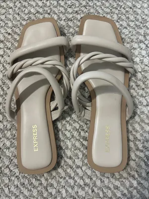 Express Neutral Braided Strap Slide Sandals - Women thumbnail 2