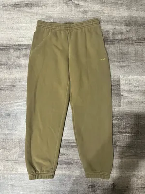 TNA BY ARITZIA Cozy Fleece Boyfriend Fit Joggers in Olive Green thumbnail 3