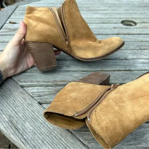 Alex Marie Women’s Shoes Brown‎ Suede Heel Booties Size 9 thumbnail 6