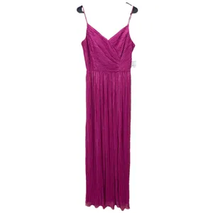 NWT Alex Evenings Fuchsia Pink Shimmer‎ Sleeveless Maxi Gown Dress Size 10 thumbnail 4