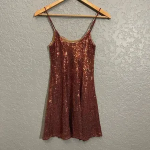 Urban Outfitters Bronze Gretta Sequin Slip Mini Dress thumbnail 3