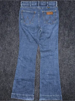 Wrangler Retro High Rise Trouser Stretch Jeans 30 x 34 Dark Blue Denim Western thumbnail 3