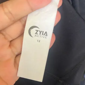 Zyia high rise black pocket activewear leggings 7/8 length raw hem size 12 #547 thumbnail 5