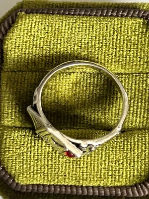 Sterling Silver Ace of Hearts Playing Card Ring with Red Stone Size 7 thumbnail 3