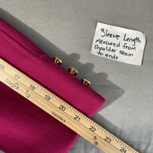 Vintage Fuchsia Pink Trench Coat Womens Size 14 Wool Double Breasted Glam 80s thumbnail 14