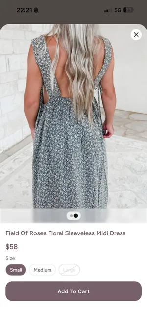 Field of Roses Floral Sleeveless Midi Dress thumbnail 4