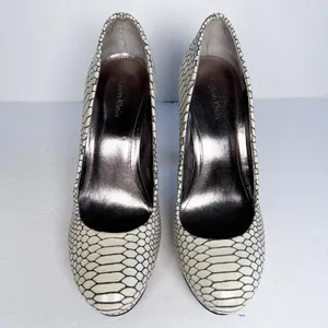 Calvin Klein Karsyn Python Embossed Leather Platform Pumps 7M thumbnail 5