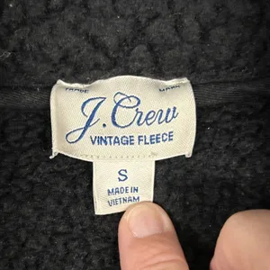 J Crew Womens Small Snap Collar Sherpa Black Sweatshirt Polartec Fleece Pockets thumbnail 3