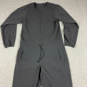 Lululemon WovenAir Zippered Jumpsuit Womens 6 Black Utility LW1CUSS thumbnail 1