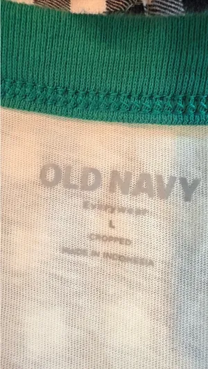 Old Navy white & Green Raglan Cropped Tee thumbnail 3