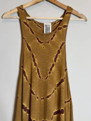 Free People Tie Dye Maxi Dress Women's Small Tan Brown Hippie Festival Boho Chic thumbnail 7
