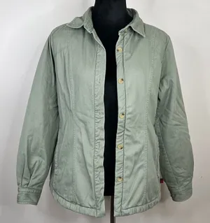 Woolrich Sage‎ Green Fleece Lined Button Front Shacket Size Small thumbnail 1