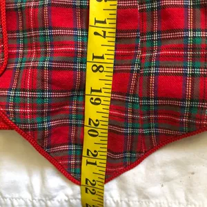 90s Whimsygoth Red green black plaid tartan vest schoolgirl preppy office siren core, tie back #grunge #y2k #goth #retro #boho thumbnail 4