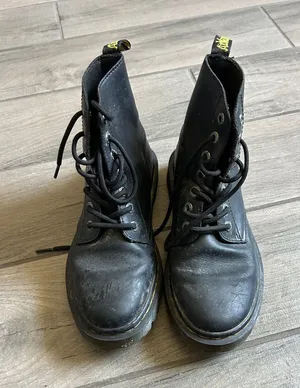 Dr. Martens Black Lace-Up Leather Boots thumbnail 1