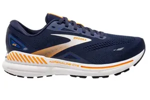Brooks Men's Navy and Orange Adrenaline GTS Running Sneaker Size 8 thumbnail 1