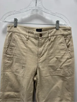 J. Crew Women’s Tan Cream Khaki Camp Straight Leg Ankle Pants 100% cotton US 4 thumbnail 5