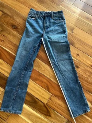 Reformation Liza Ultra High Rise Blue Slim Straight Jeans 25 thumbnail 5