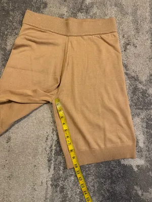 Delta Knit High-Waist Biker Shorts in Camel thumbnail 6